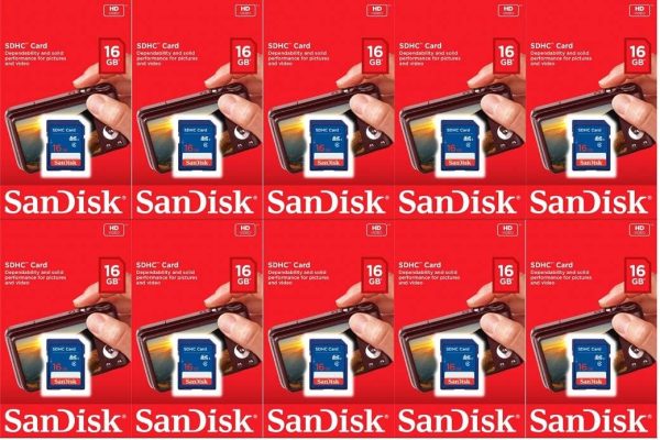 Sandisk 16GB (10 Pack) SD Card Bundle SDHC Class 4 Flash Memory | Model SDSDB-016G-B35 |